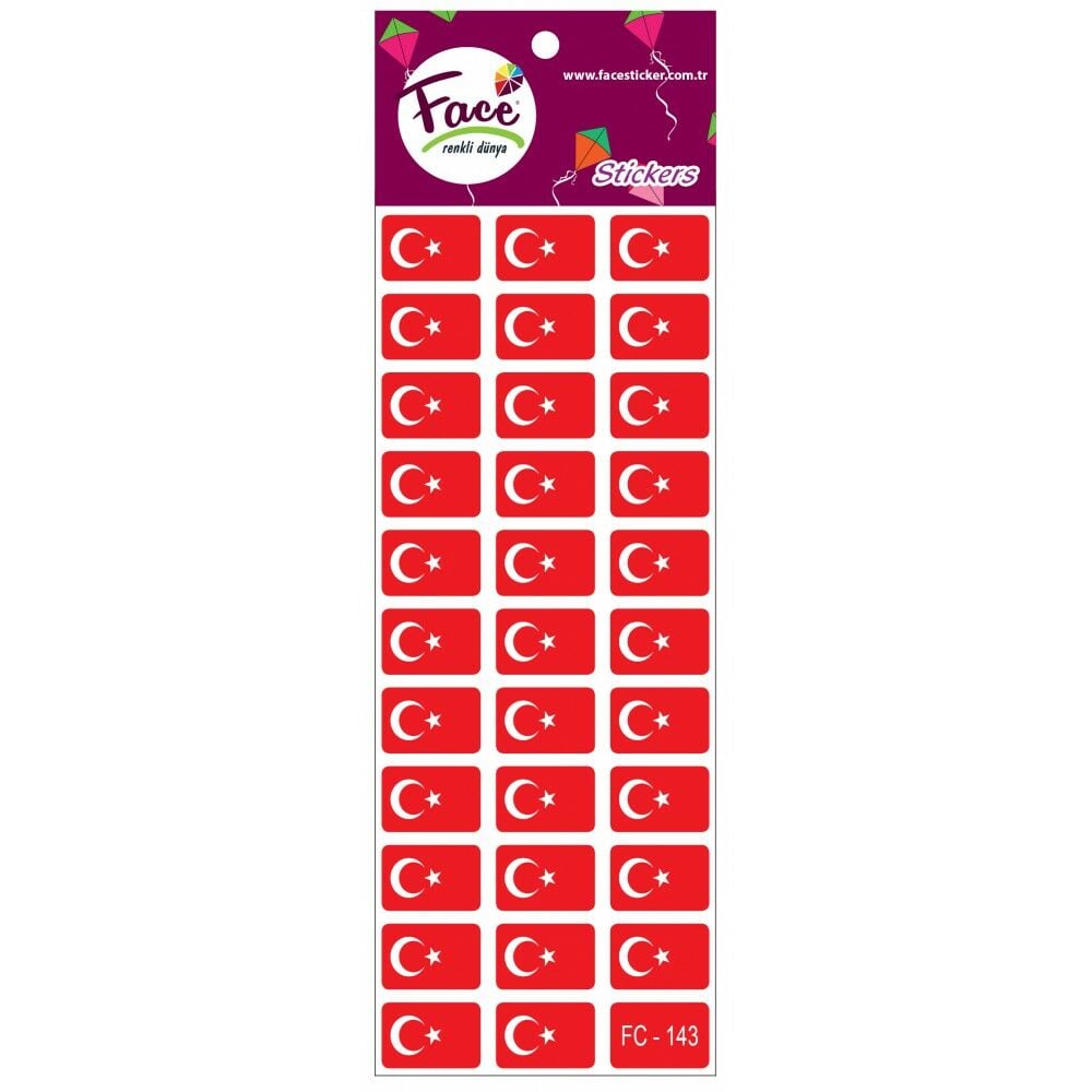 Face Türk Bayrağı Sticker Seti FC-022