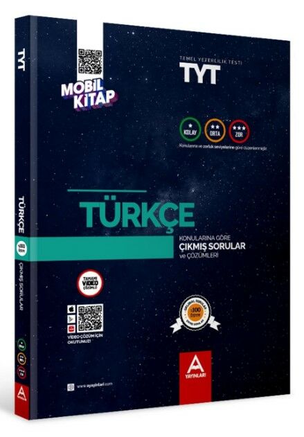A Yayınları TYT Türkçe Konularına ve Zorluk Derecelerine Göre Çıkmış Soru ve Çözümleri