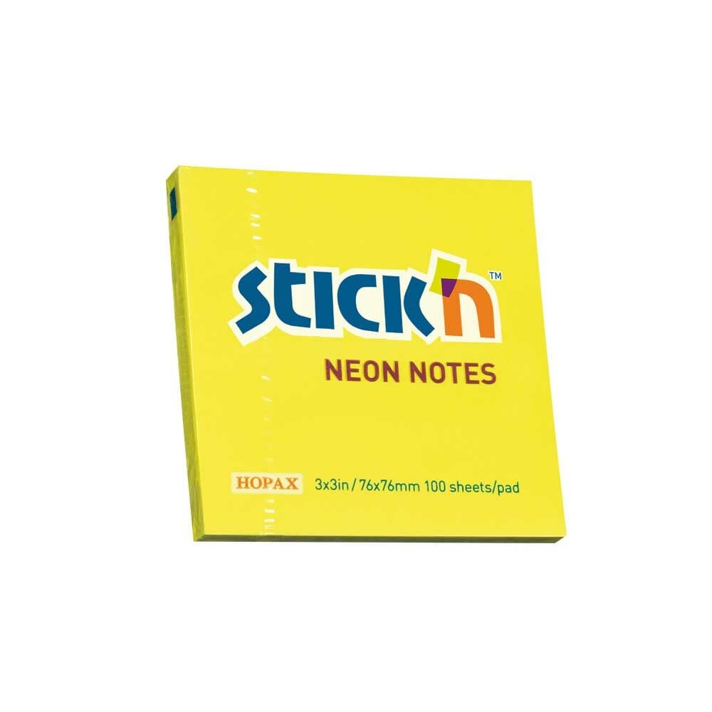 Gıpta Stickn Neon Sarı 100 Yaprak 76*76 Yapışkanlı Not Kağıdı (21133)