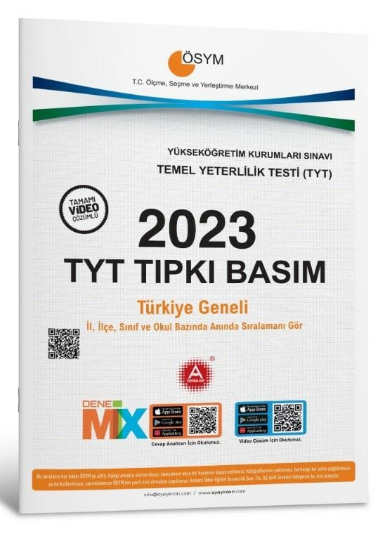 A Yayınları 2023 TYT Tıpkı Basım Çıkmış Sorular