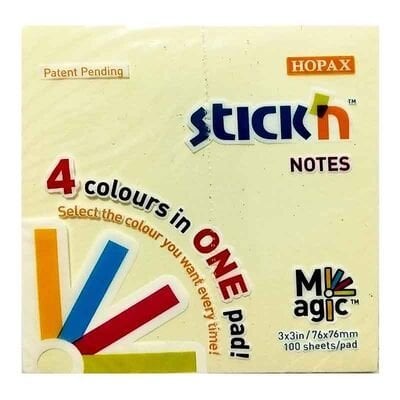 Gıpta Stickn Magic 4 Pastel Renk 100 Yaprak 76*76 Yapışkanlı Not Kağıdı