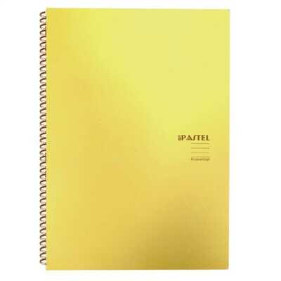 Keskin Color Pastel Note Spiralli Sarı Plastik Kapak 80 Yaprak 16,5x22,5 Kareli Defter