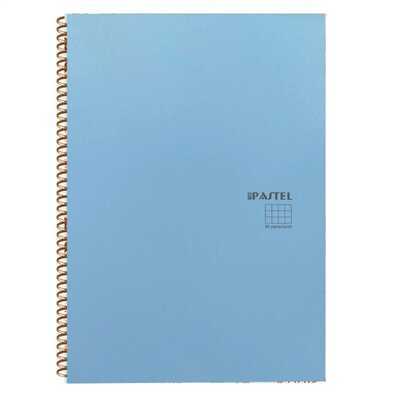 Keskin Color Pastel Note Spiralli Mavi Plastik Kapak 80 Yaprak 16,5x22,5 Kareli Defter
