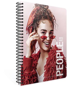 Gıpta People Spiralli Pudra Sert Kapak 120 Yaprak 17*24 Çizgili Defter