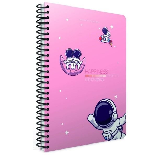 Gıpta Happiness Spiralli Pembe Karton Kapak 80 Yaprak A5 Kareli Defter