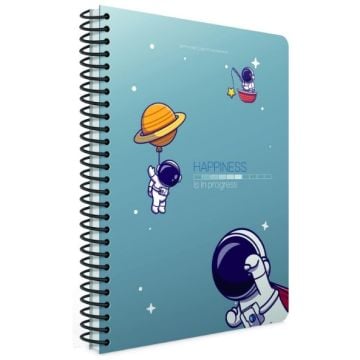 Gıpta Happiness Spiralli İndigo Mavi Karton Kapak 80 Yaprak A5 Kareli Defter