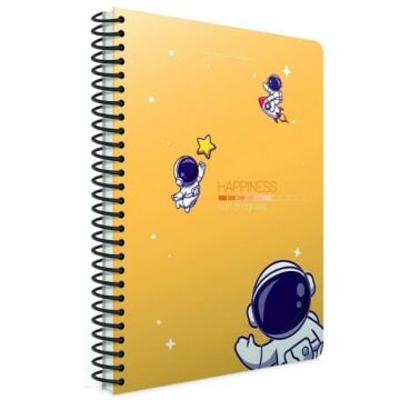 Gıpta Happiness Spiralli Sarı Karton Kapak 80 Yaprak A5 Kareli Defter