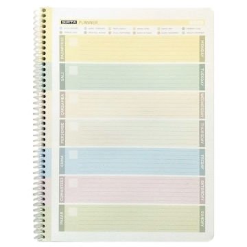 Gıpta Planner Spiralli Yeşil Sert Kapak 52 Yaprak 20*28 Haftalık Planlayıcı