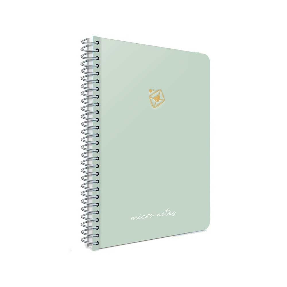 Gıpta Micro Notes Spiralli Pastel Yeşil Sert Kapak 100 Yaprak 17*24 Kareli Defter