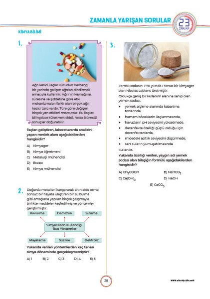 Sınav Yayınları 9. Sınıf Kimya Soru Bankası