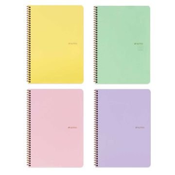 Keskin Color Pastel Note Spiralli Plastik Kapak 60 Yaprak A4 Çizgili 4'lü Defter Seti