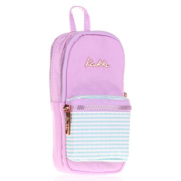 Kaukko K2441 Soft Floral Junior Bag Violet Kalem Çantası