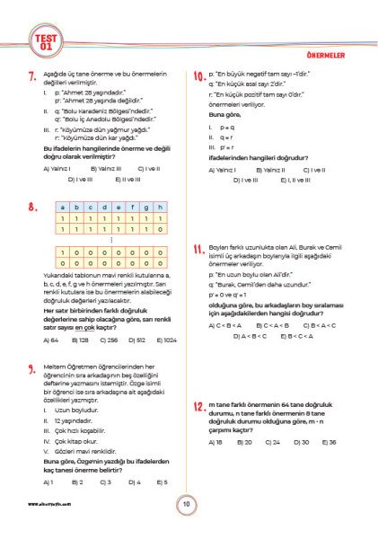 Sınav Yayınları 9. Sınıf Matematik Soru Bankası