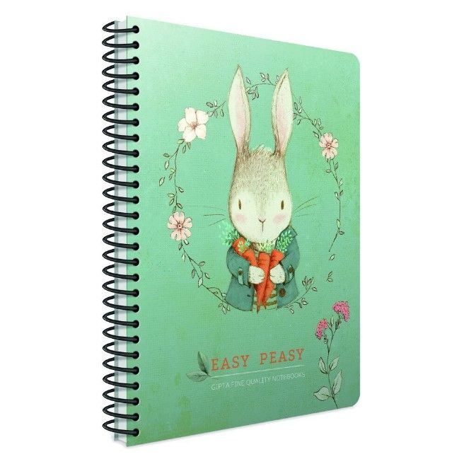 Gıpta Easy Peasy Spiralli Tavşan Karton Kapak 100 Yaprak A4 Kareli Defter