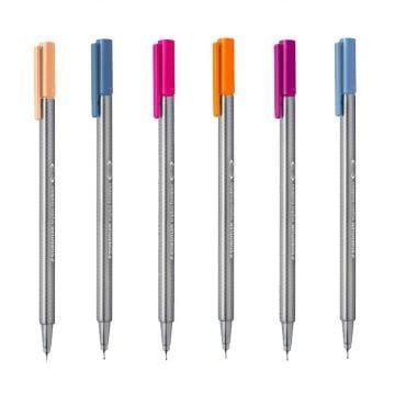 Staedtler Triplus Fineliner 0.3 mm Üçgen 6 Renk Kalem Seti