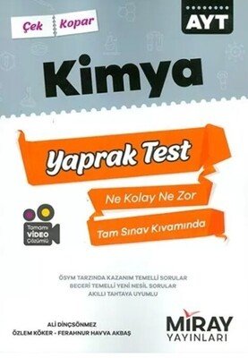 Miray Yayınları AYT Kimya Yaprak Test