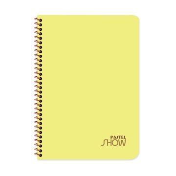 Keskin Color Pastel Show Spiralli Sarı Plastik Kapak 96 Yaprak A4 Kareli Defter