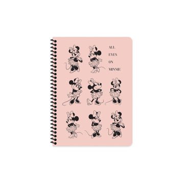 Keskin Color Minnie Mouse Spiralli All Eyes On Minnie Karton Kapak 80 Yaprak 16,5*22,5 Çizgili Defter