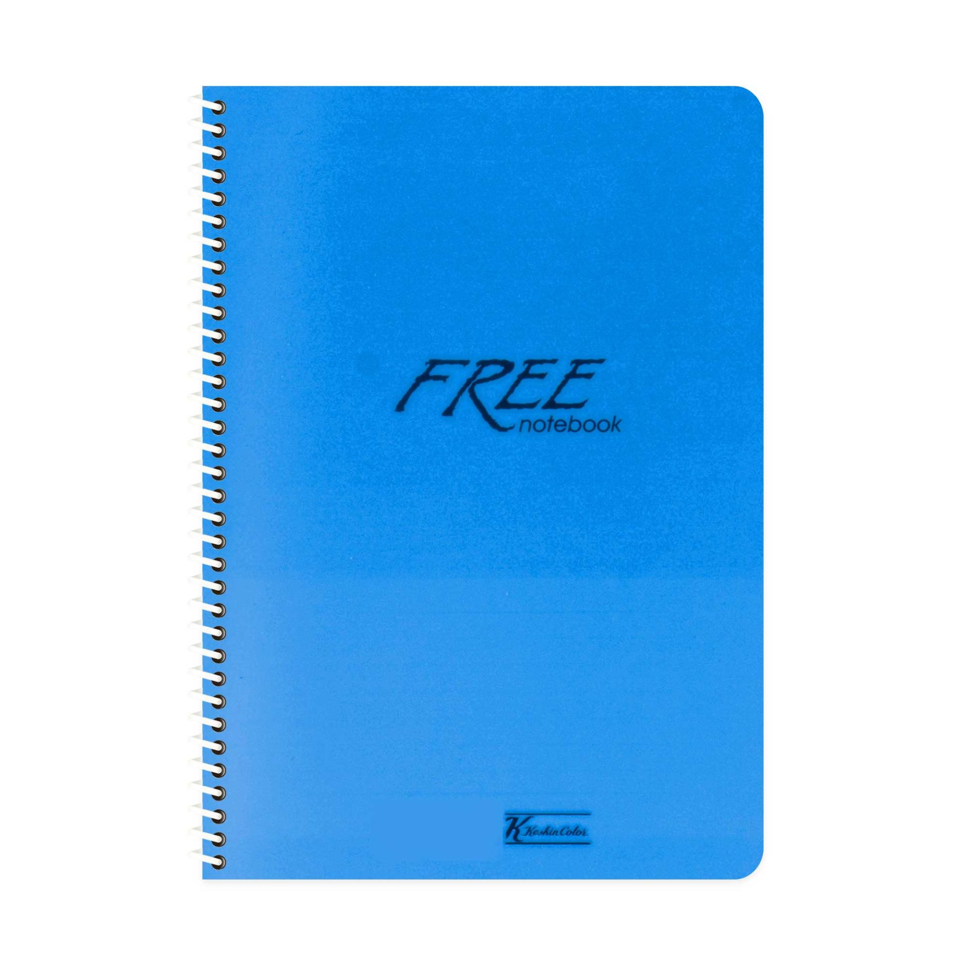 Keskin Color Free Spiralli Mavi Plastik Kapak 80 Yaprak A4 Kareli Defter