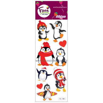 Face Penguen Sticker Seti FC-169