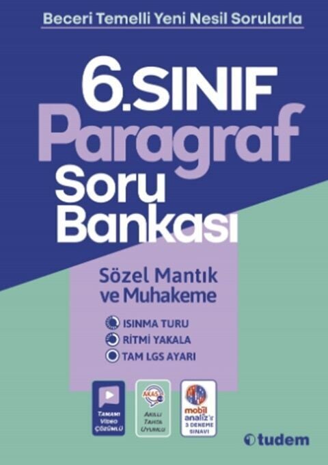 Tudem Yayınları 6. Sınıf Paragraf Beceri Temelli Soru Bankası