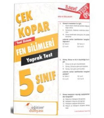 Eğitim Dünyası Yayınları 5. Sınıf Fen Bilimleri Yaprak Test