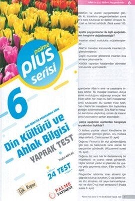 Palme Yayınları 6. Sınıf Din Kültürü ve Ahlak Bilgisi Plus Serisi Yaprak Test