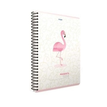 Gıpta Magenta Spiralli Flamingo Plastik Kapak 80 Yaprak 19*26 Çizgili Defter Model-4