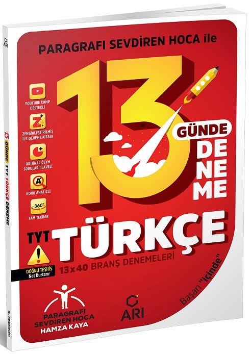 Arı Yayınları TYT Türkçe 13 Günde 13x40 Deneme