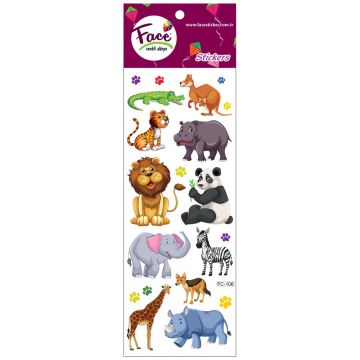 Face Kara Hayvanları Sticker Seti FC-106