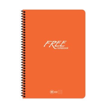 Keskin Color Free Spiralli Turuncu Plastik Kapak 100 Yaprak A4 Kareli Defter