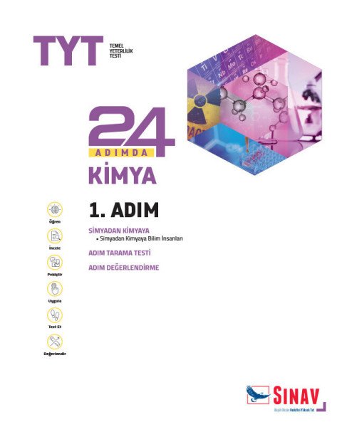 Sınav Yayınları TYT Kimya 24 Adımda Konu Anlatımlı Soru Bankası