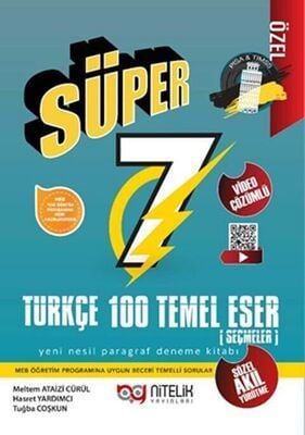 Nitelik Yayınları 7. Sınıf Türkçe 100 Temel Eser Paragraf Süper Deneme