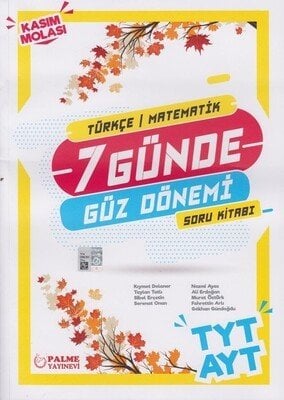 Palme Yayınları TYT AYT Türkçe Matematik 7 Günde Güz Dönemi Soru Bankası