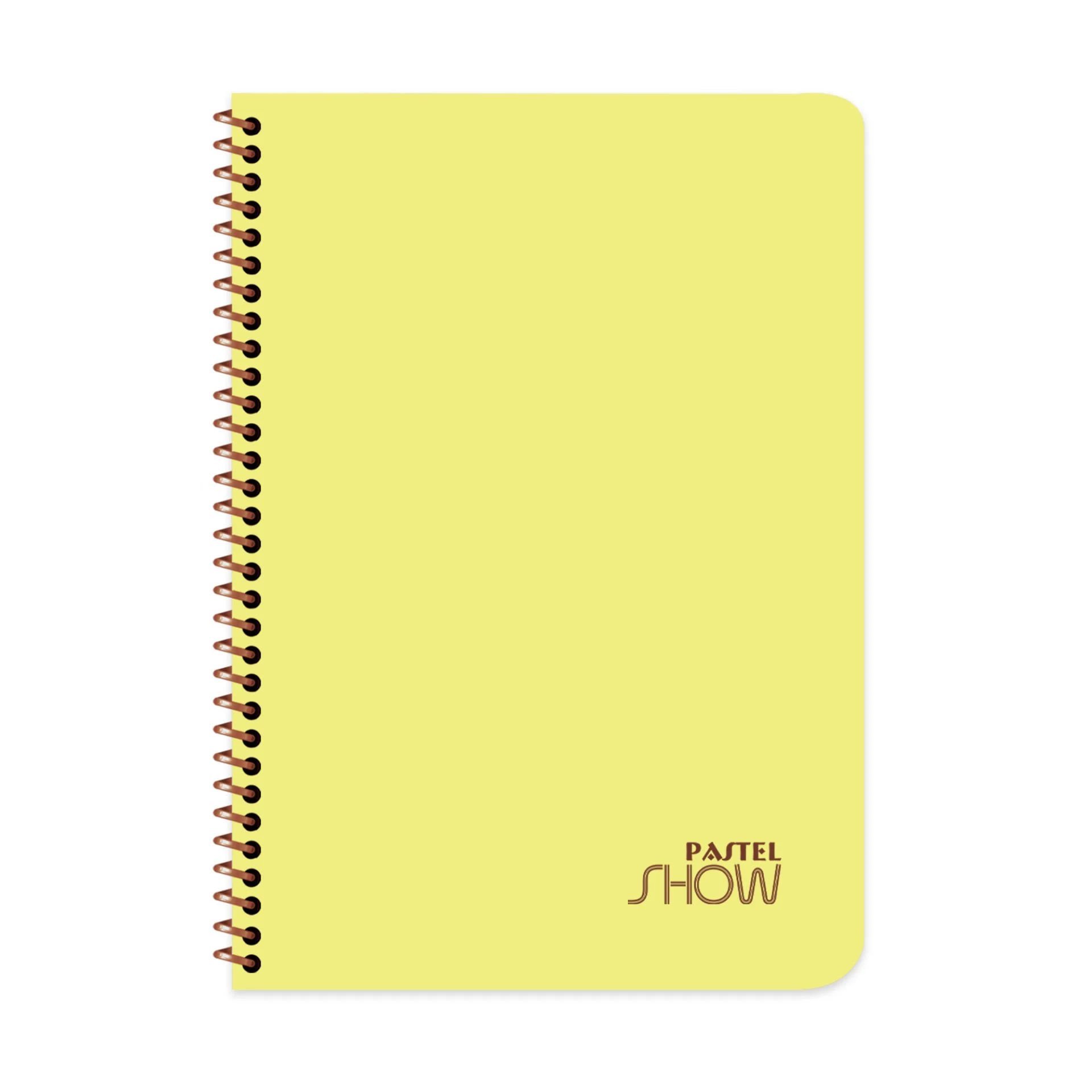 Keskin Color Pastel Show Spiralli Sarı Plastik Kapak 60 Yaprak A4 Kareli Defter