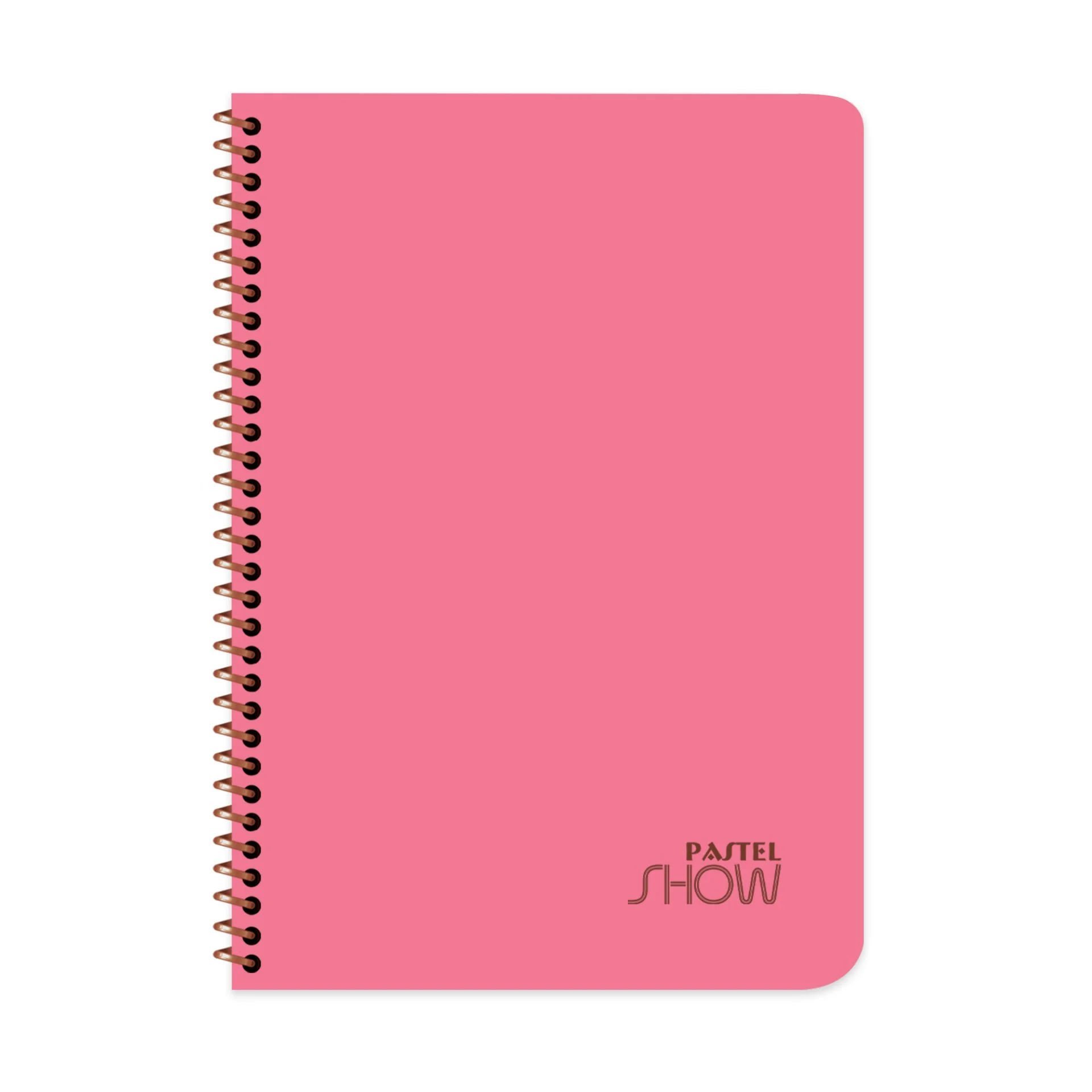 Keskin Color Pastel Show Spiralli Pembe Plastik Kapak 60 Yaprak A4 Kareli Defter