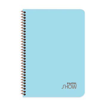 Keskin Color Pastel Show Spiralli Mavi Plastik Kapak 72 Yaprak A4 Çizgili Defter