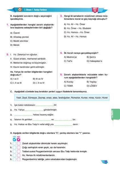 Sınav Yayınları 6. Sınıf Din Kültürü ve Ahlak Bilgisi Soru Bankası