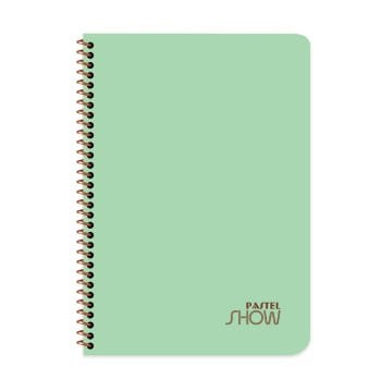 Keskin Color Pastel Show Spiralli Yeşil Plastik Kapak 72 Yaprak A4 Çizgili Defter