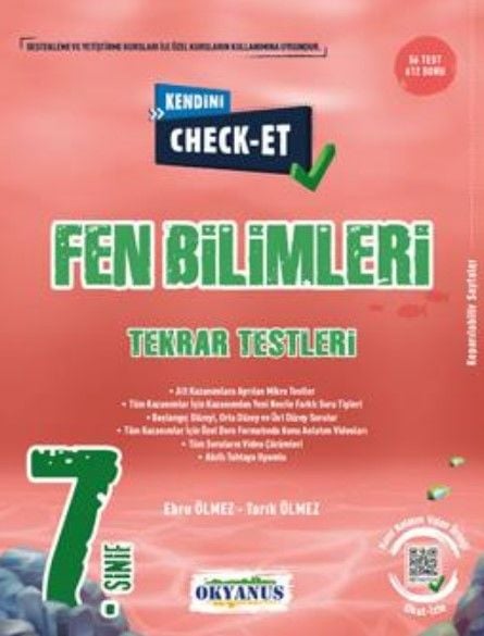 Okyanus Yayınları 7. Sınıf Fen Bilimleri Kendini Check Et Tekrar Testleri