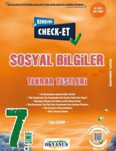 Okyanus Yayınları 7. Sınıf Sosyal Bilgiler Kendini Check Et Tekrar Testleri