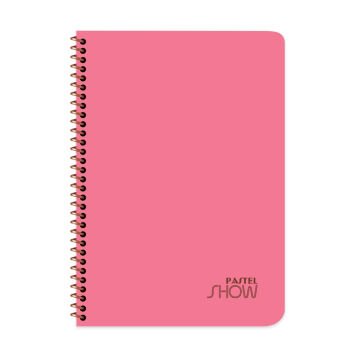 Keskin Color Pastel Show Spiralli Pembe Plastik Kapak 72 Yaprak A4 Kareli Defter