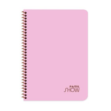 Keskin Color Pastel Show Spiralli Açık Pembe Plastik Kapak 72 Yaprak A4 Kareli Defter