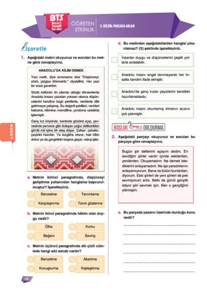 Sınav Yayınları 6. Sınıf Türkçe Soru Bankası