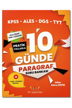 Atc Yayınları KPSS ALES DGS TYT Paragraf 10 Günde Soru Bankası