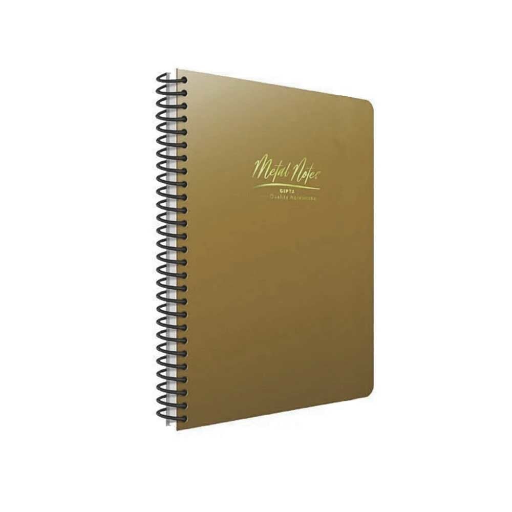 Gıpta Metal Notes Gold Spiralli Plastik Kapak 80 Yaprak A4 Çizgili Defter