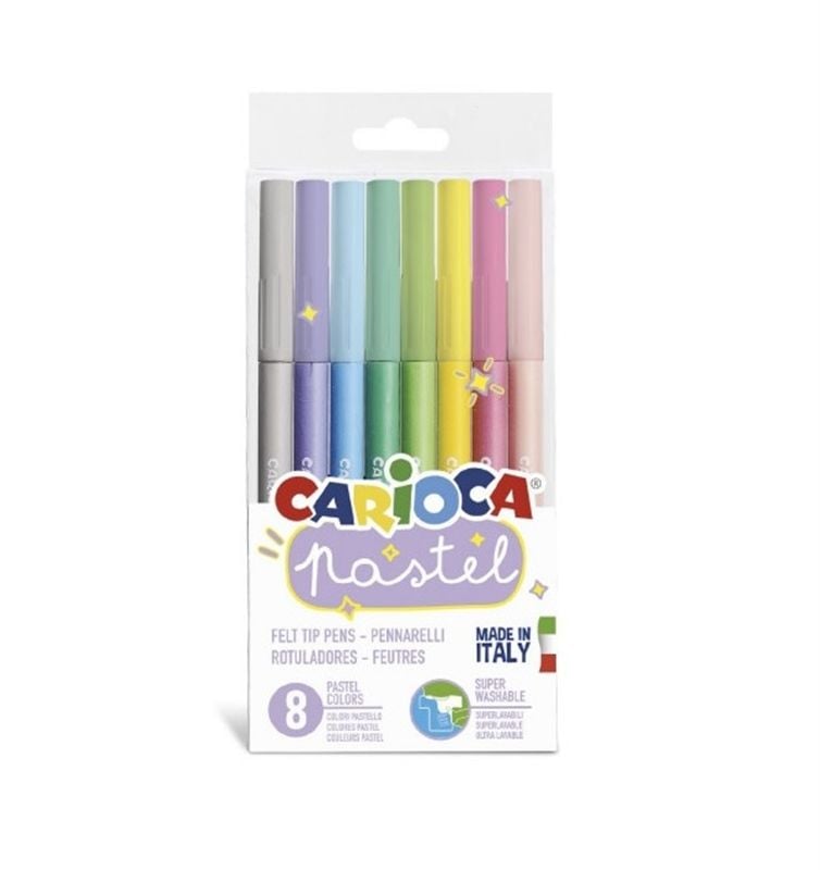 Carioca Pastel 8 Renk Yıkanabilir Keçeli Kalem