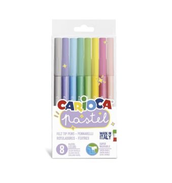 Carioca Pastel 8 Renk Yıkanabilir Keçeli Kalem