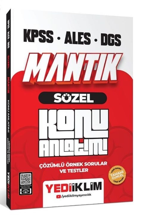 Yediiklim Yayınları KPSS ALES DGS Sözel Mantık Konu Anlatımlı