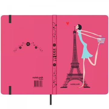 NoteLook İplik Dikişli Paris'i Seviyorum Sert Kapak 100 Yaprak A5 Çizgili Defter